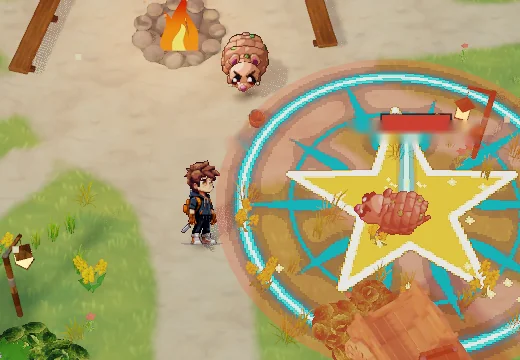 Efeito da skill Queda Estelar no jogo