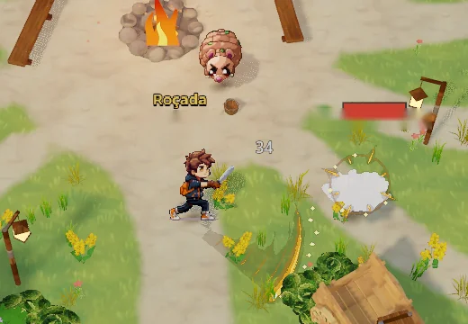 Efeito da skill Roçada no jogo