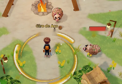 Efeito da skill Giro de Aço no jogo